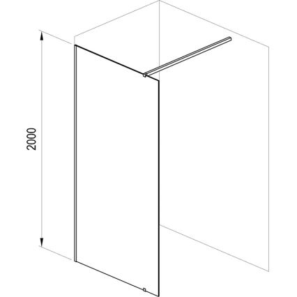 Ravak GW9WA030SZ1 - Kabina prysznicowa WALK-IN 100x200 cm czarna