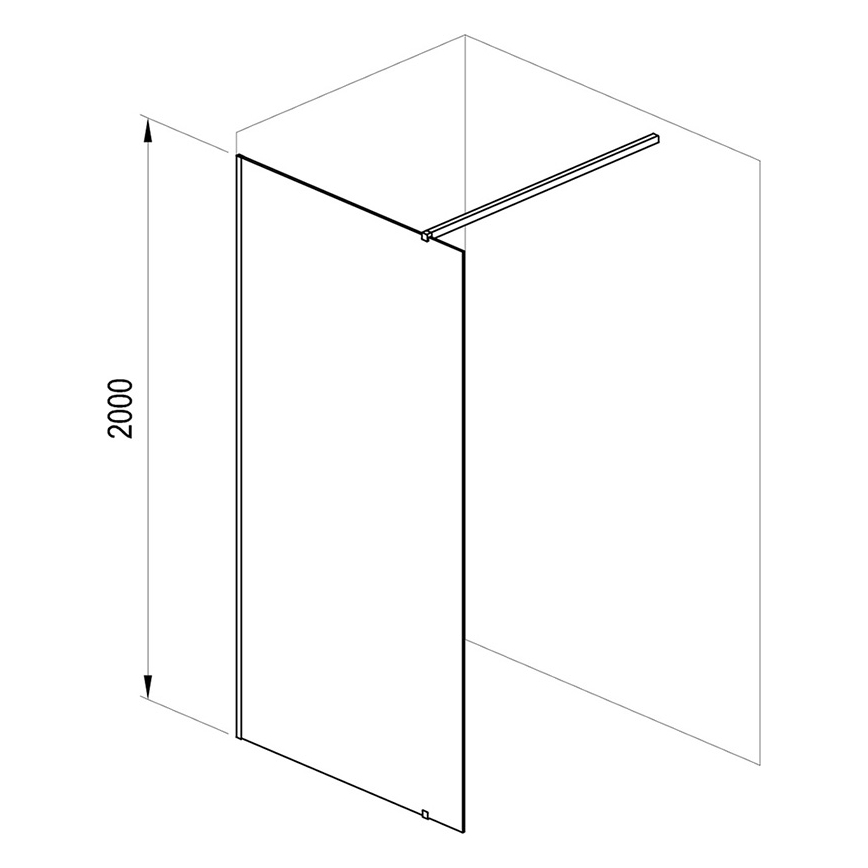 Ravak GW9WA030SZ1 - Kabina prysznicowa WALK-IN 100x200 cm czarna