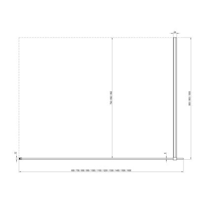 Ravak GW9WA030SZ1 - Kabina prysznicowa WALK-IN 100x200 cm czarna
