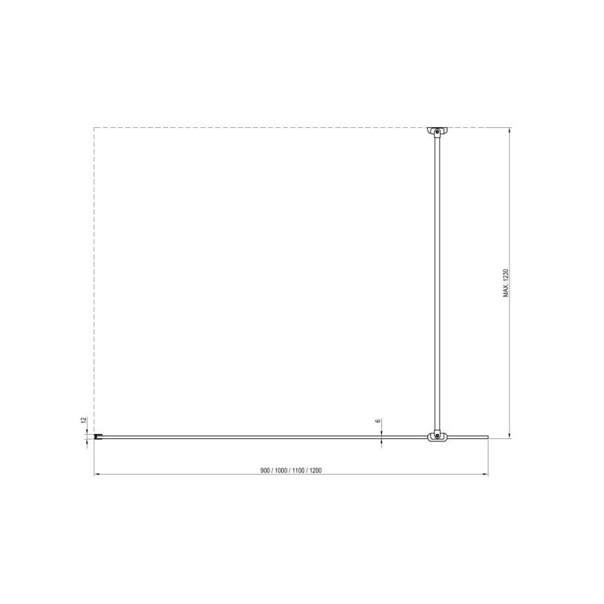 Ravak GW9WG0C00Z1 - Kabina prysznicowa WALK-IN 120x200 cm, błyszczący chrom