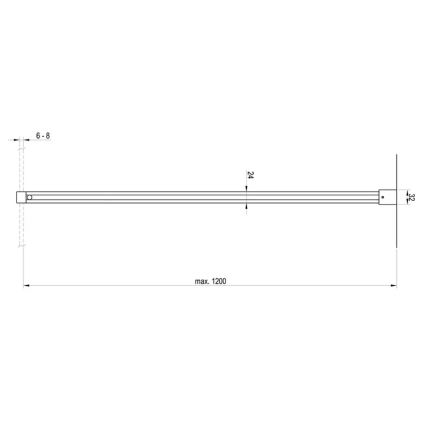 Ravak GWD01000A098 - Wspornik do kabiny prysznicowej WALK-IN 120 cm, chrom błyszczący