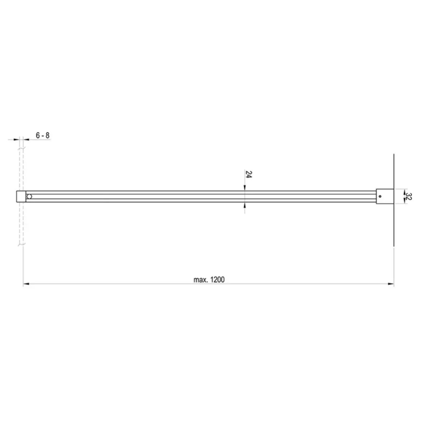 Ravak GWD01000A098 - Wspornik do kabiny prysznicowej WALK-IN 120 cm, chrom błyszczący