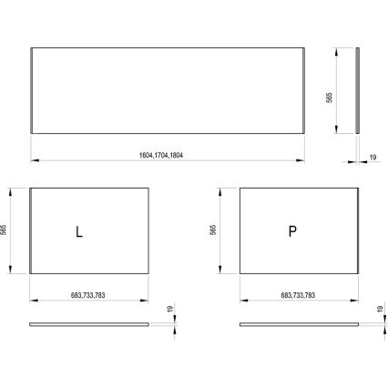 Ravak X000001695 - Panel frontowy do wanny 170 cm płyta wiórowa/biały