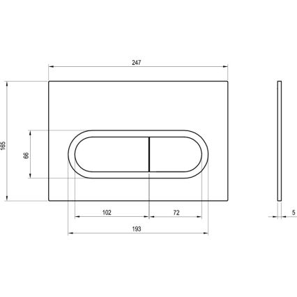 Ravak X01454 - Przycisk spłukujący CHROME 24,7x16,5 cm matowy chrom
