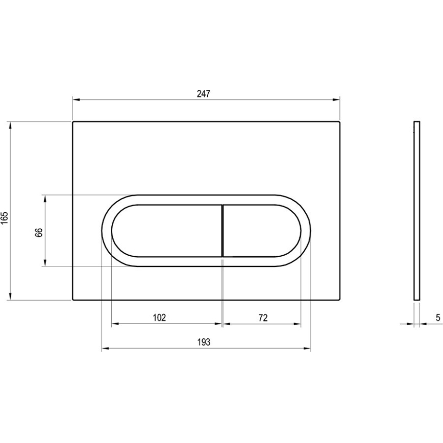 Ravak X01454 - Przycisk spłukujący CHROME 24,7x16,5 cm matowy chrom