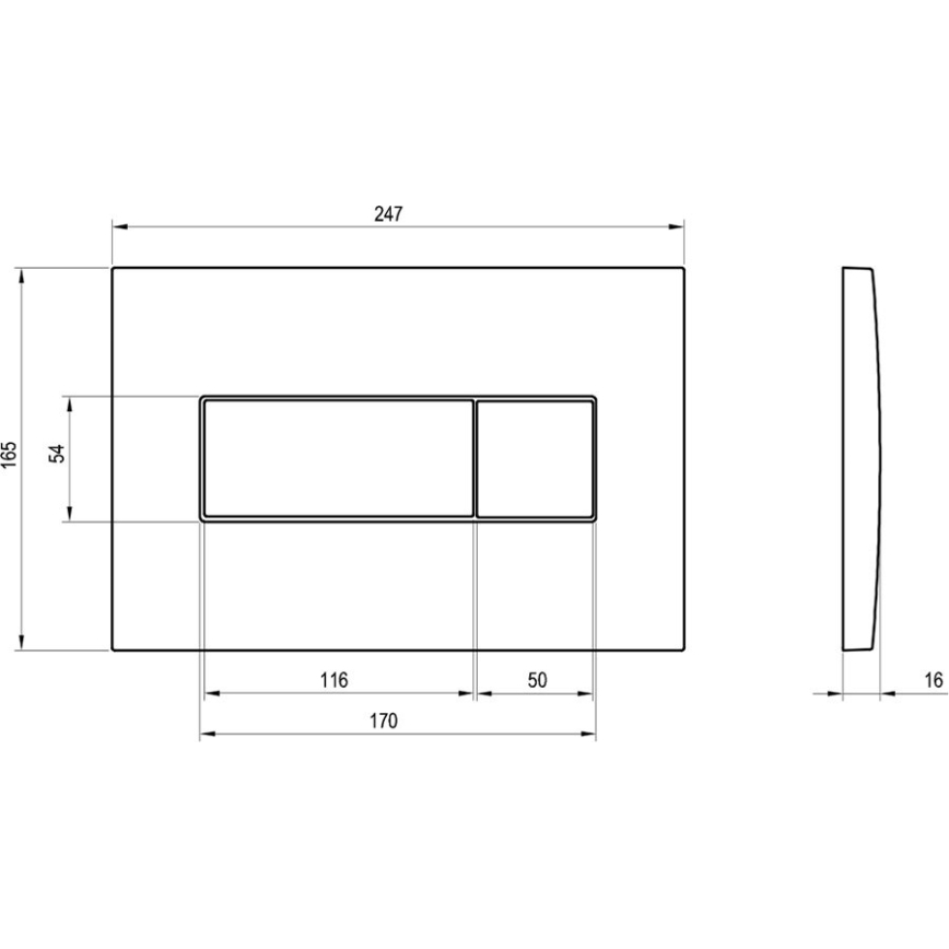Ravak X01457 - Przycisk spłukujący UNI 24,7x16,5 cm biały