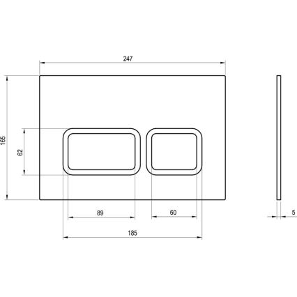 Ravak X01739 - Przycisk spłukujący TWIN 24,7x16,5 cm biały