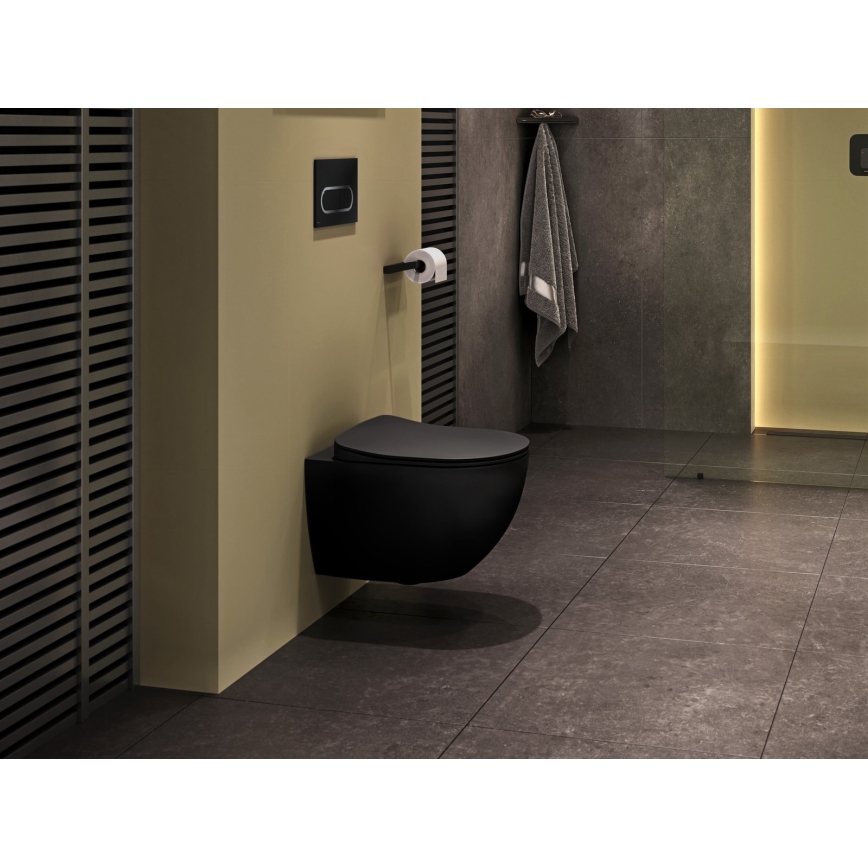 Ravak X01797 - Przycisk spłukujący 24,7x16,5 cm CHROME czarny