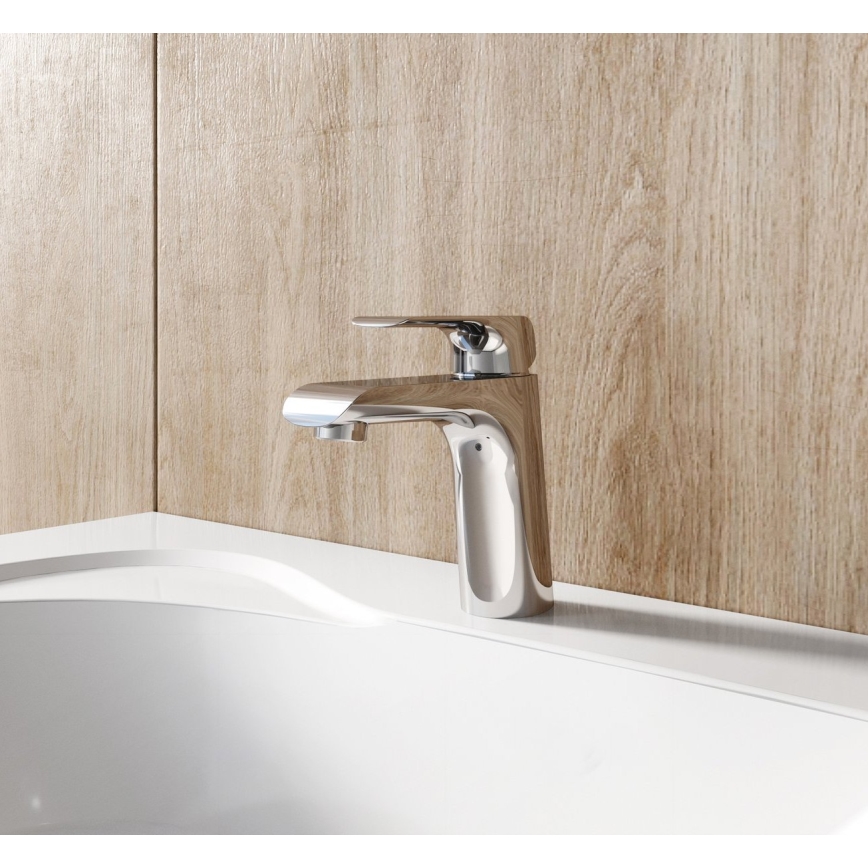 Ravak X070118 - Bateria umywalkowa FLAT 15,1 cm błyszczący chrom
