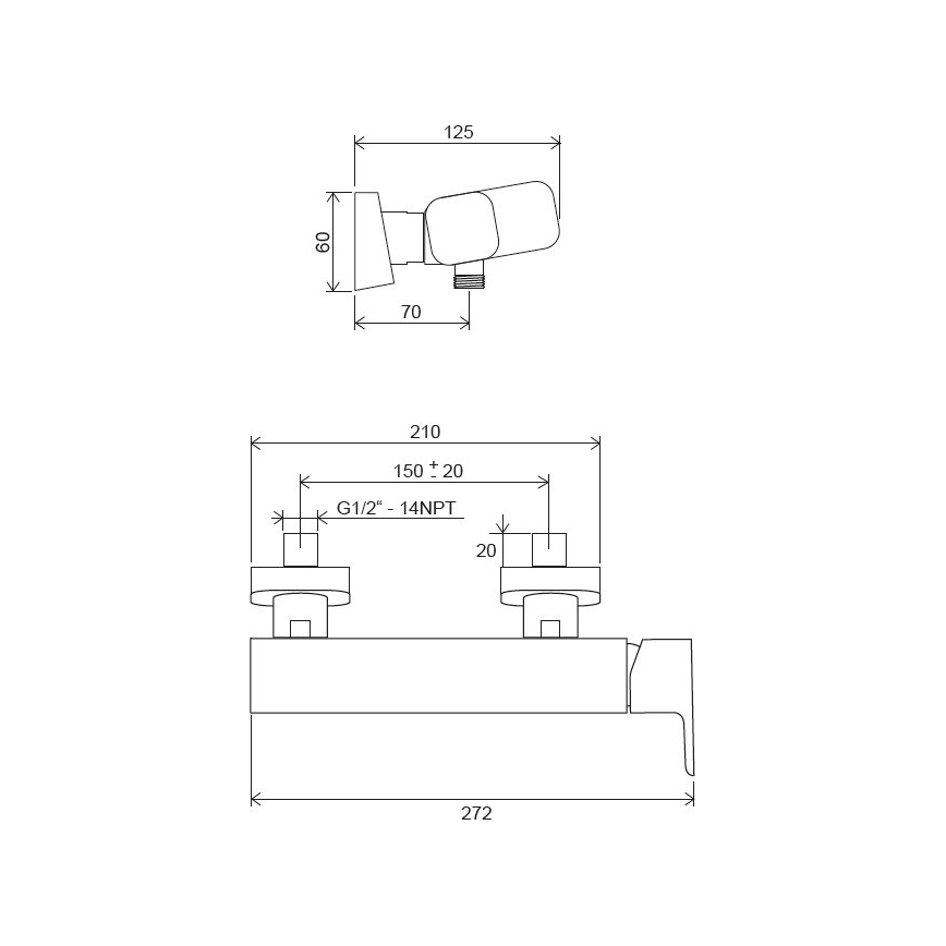 Ravak X070132 - bateria prysznicowa FREE, chrom błyszczący