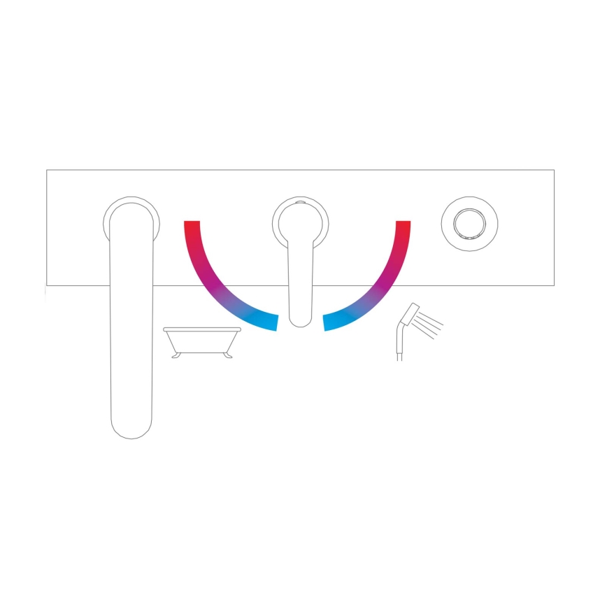 Ravak X070142 - Bateria wannowa 3-otworowa PURI chrom błyszczący