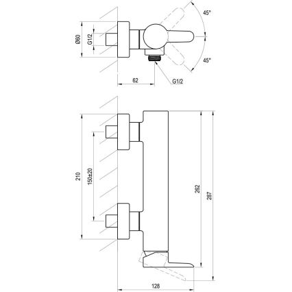 Ravak X070145 - Bateria prysznicowa PURI chrom błyszczący