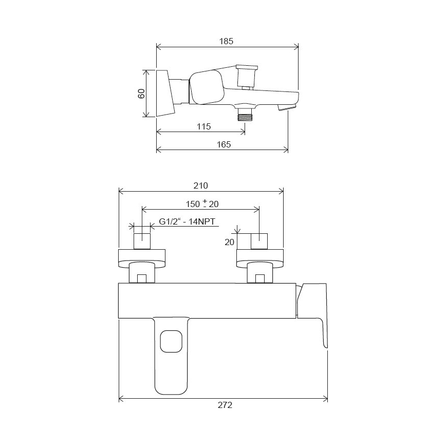 Ravak X070152 - Bateria wannowa FREE czarna