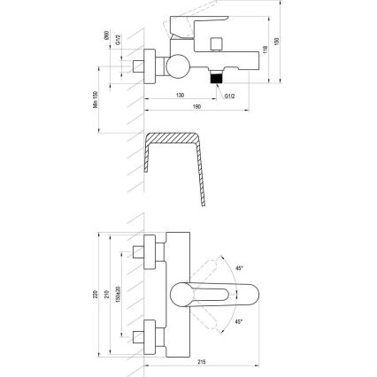 Ravak X070169 - Bateria wannowa PURI błyszczący chrom