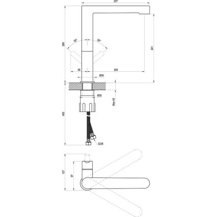 Ravak X070183 - Bateria umywalkowa PURI 26,9 cm czarna