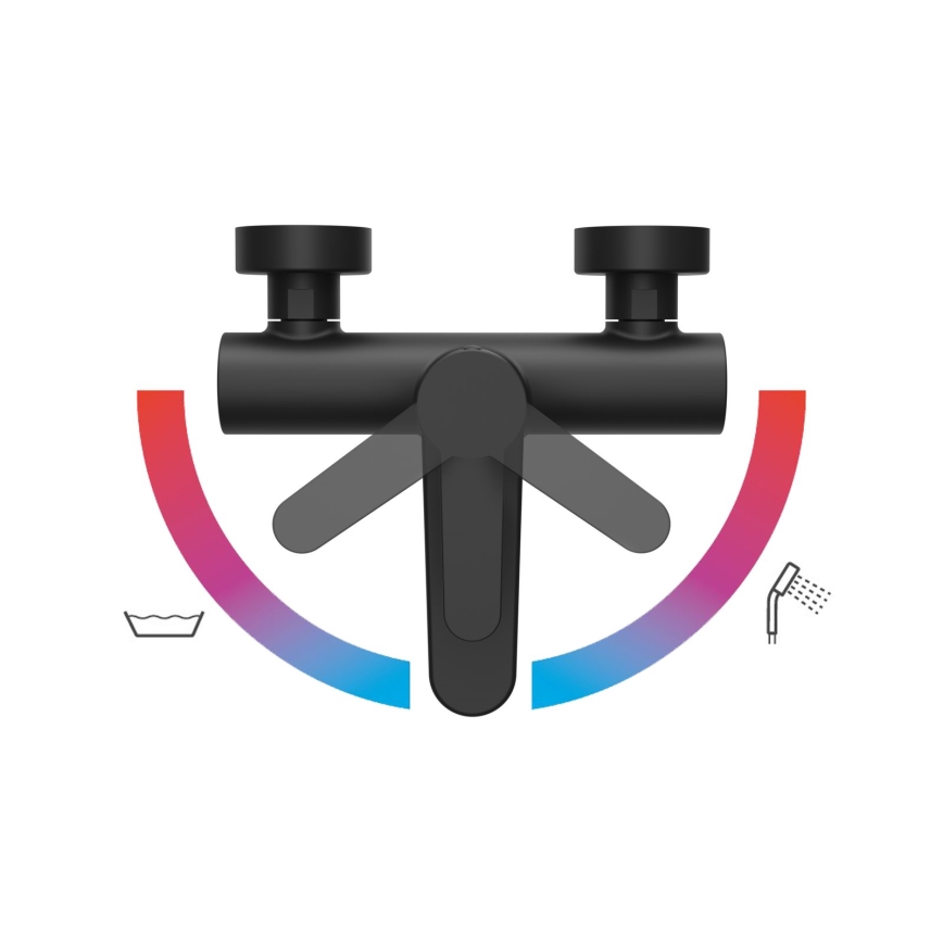 Ravak X070185 - Bateria wannowa PURI czarna