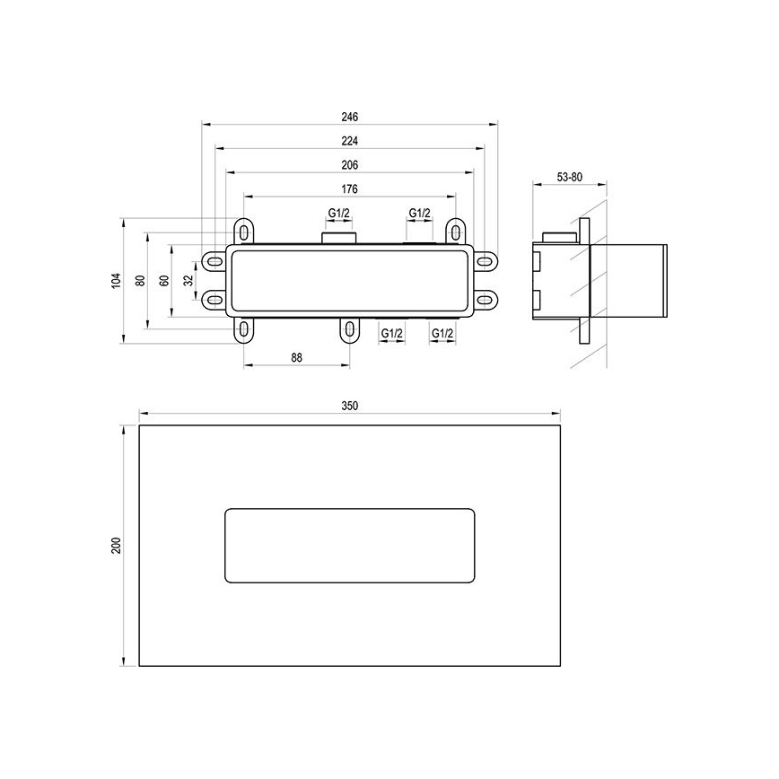 Ravak X070233 - Podstawowy korpus do baterii podtynkowych R-BOX 10,4x24,6 cm