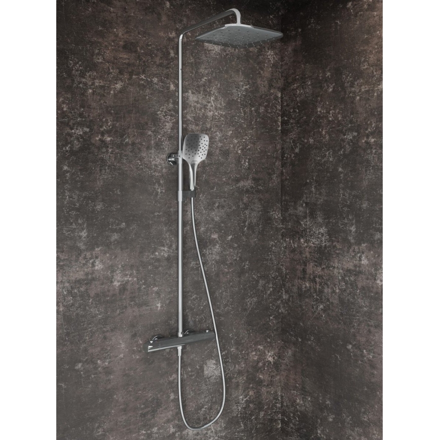 Ravak X070442 - Zestaw prysznicowy z baterią termostatyczną FLAT, chrom błyszczący