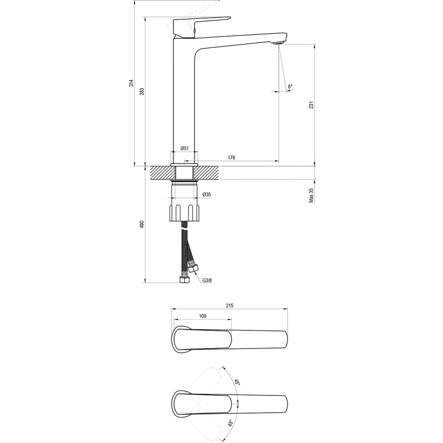Ravak X070472 - Bateria umywalkowa LIFE 28 cm chrom błyszczący