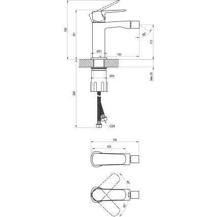 Ravak X070475 - Bateria bidetowa LIFE, chrom błyszczący