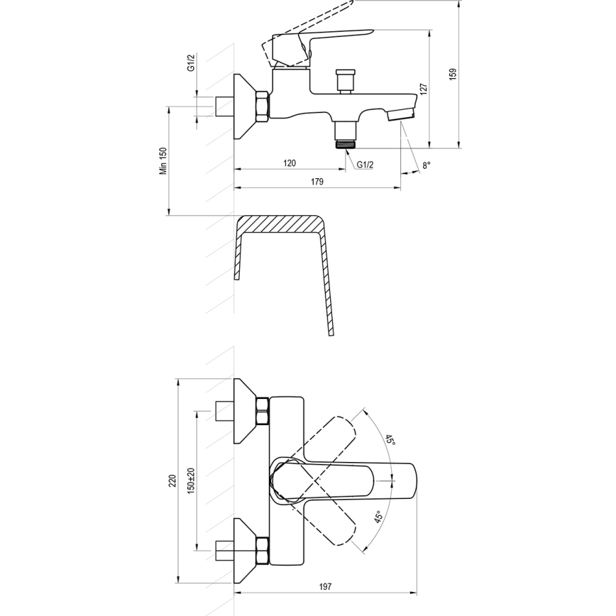 Ravak X070479 - Bateria wannowa LIFE czarna