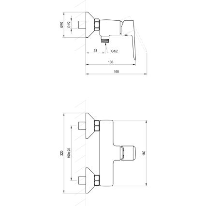 Ravak X070480 - Bateria prysznicowa LIFE czarna