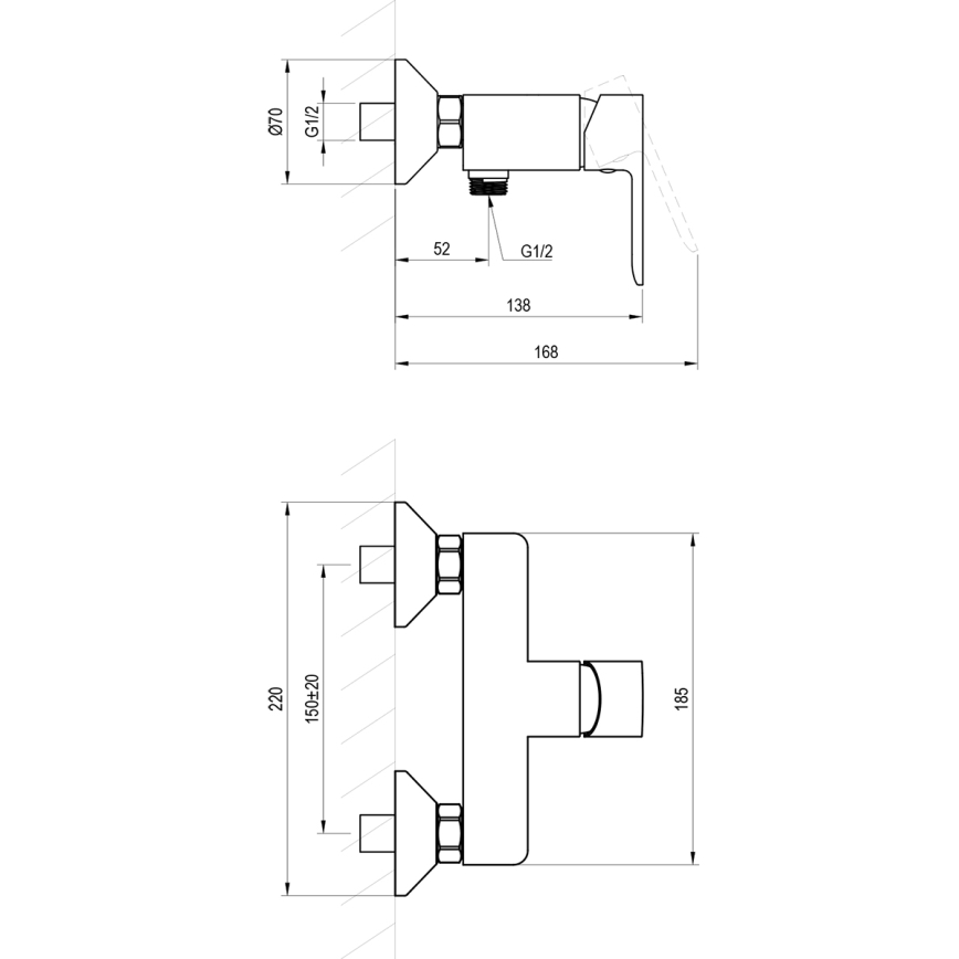 Ravak X070486 - Bateria prysznicowa SOLAR, chrom błyszczący