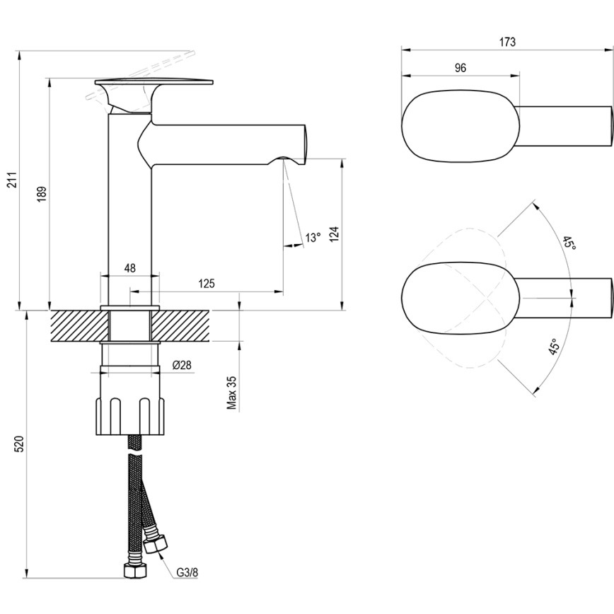 Ravak X070523 - Bateria umywalkowa SPRING 18,9 cm chrom błyszczący