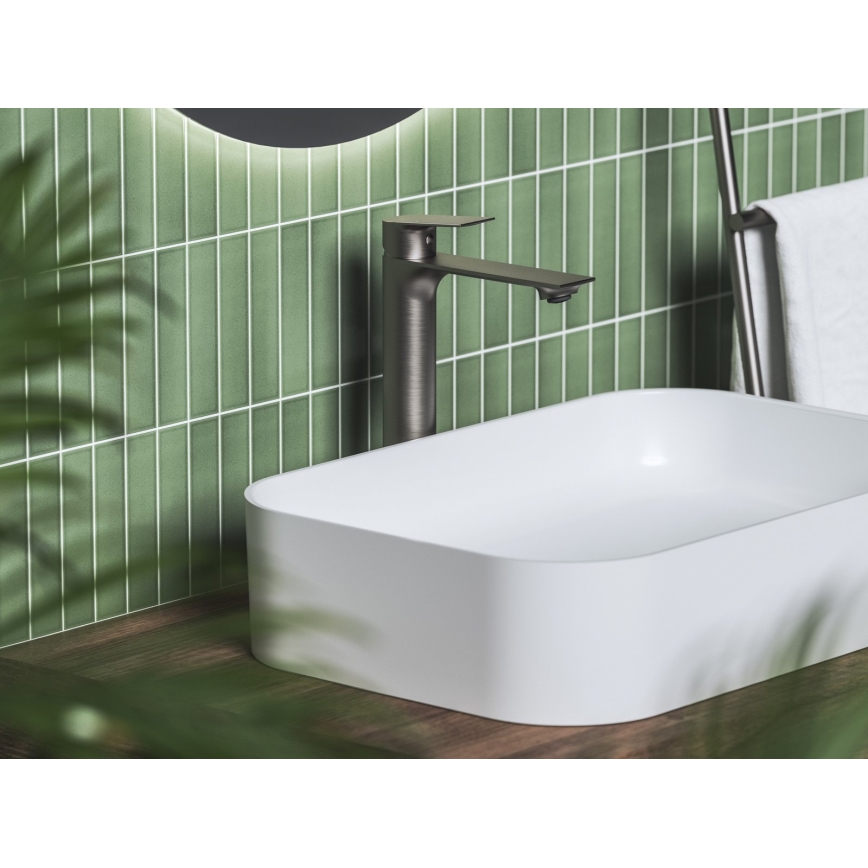 Ravak X070653 - Bateria umywalkowa PLAN 30 cm szczotkowany grafit