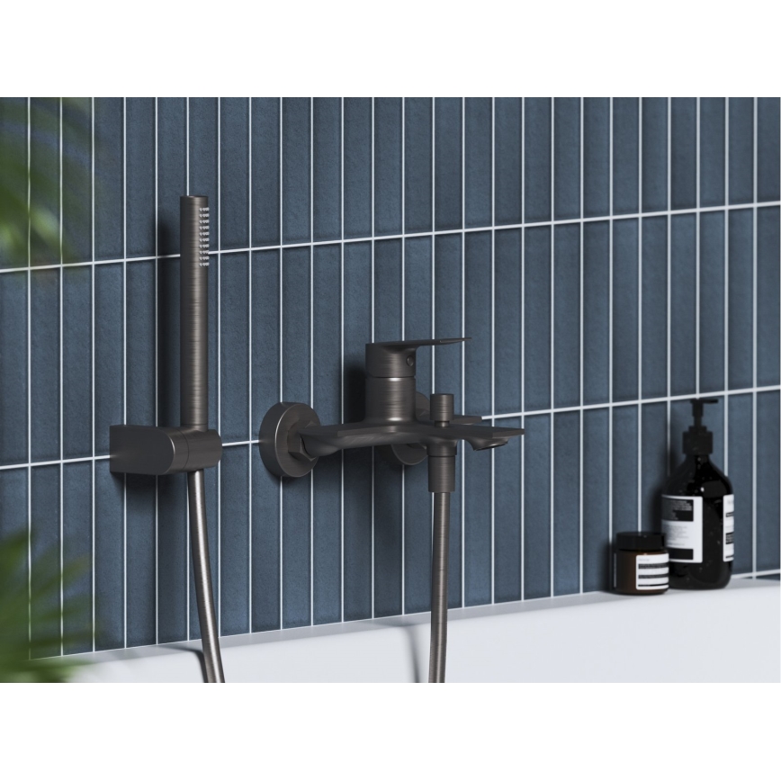 Ravak X070654 - Bateria wannowa PLAN, szczotkowany grafit