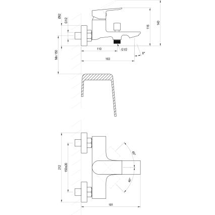 Ravak X070654 - Bateria wannowa PLAN, szczotkowany grafit