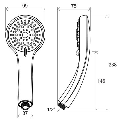 Ravak X07P008 - Ręczna słuchawka prysznicowa, chrom błyszczący