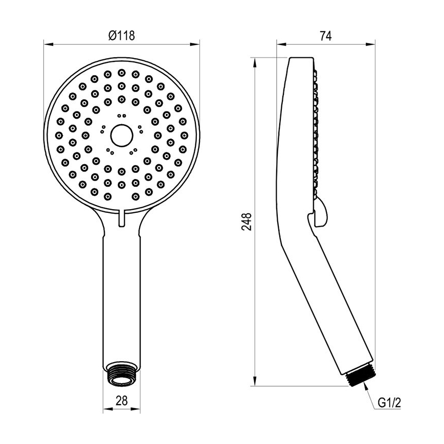 Ravak X07P009 - Słuchawka prysznicowa FLAT, błyszczący chrom