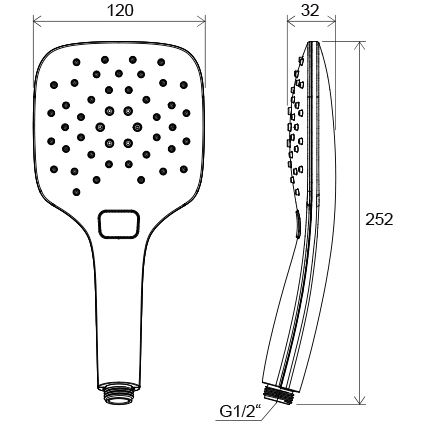 Ravak X07P348 - słuchawka prysznicowa z przyciskiem, chrom błyszczący