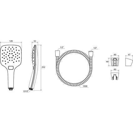 Ravak X07S010 - Zestaw prysznicowy, chrom błyszczący