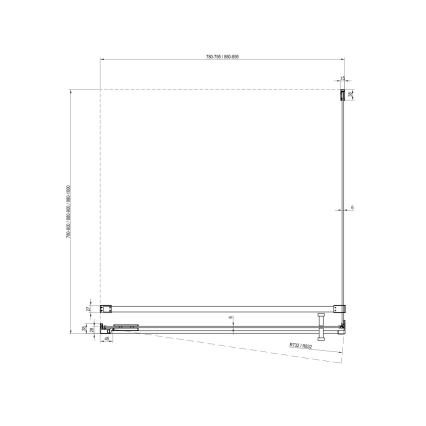 Ravak X9VV40300Z1 - Stała ścianka prysznicowa COOL 80x195 cm czarna