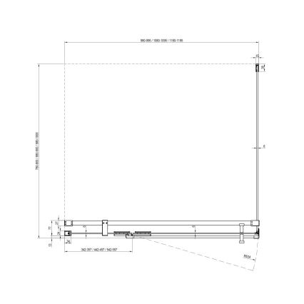 Ravak X9VV40A00Z1 - Stała ścianka prysznicowa COOL 80x195 cm, chrom błyszczący