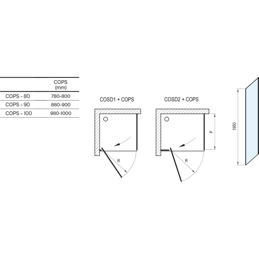 Ravak X9VVA0A00Z1 - Stała ścianka prysznicowa COOL, błyszczący chrom