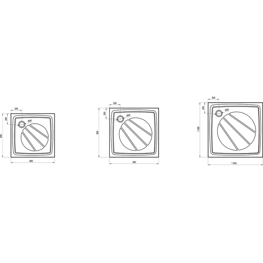 Ravak XA037701010 - Brodzik prysznicowy kwadratowy PERSEUS 90x90 cm biały