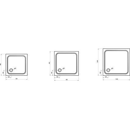 Ravak XA047701010 - Kwadratowy brodzik prysznicowy PERSEUS 90x90 cm biały