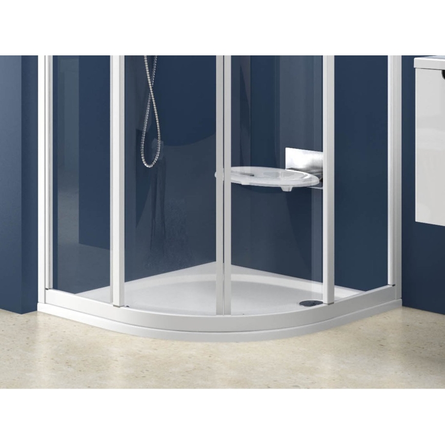 Ravak XA237711010 - Brodzik ćwierćokrągły ELIPSO 90x90 cm biały