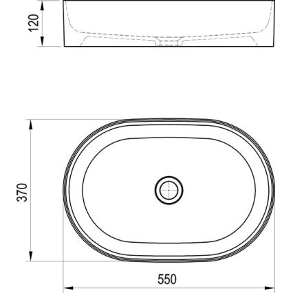 Ravak XJX01155001 - Umywalka nablatowa CERAMIC SLIM 55x37 cm ceramika/biała