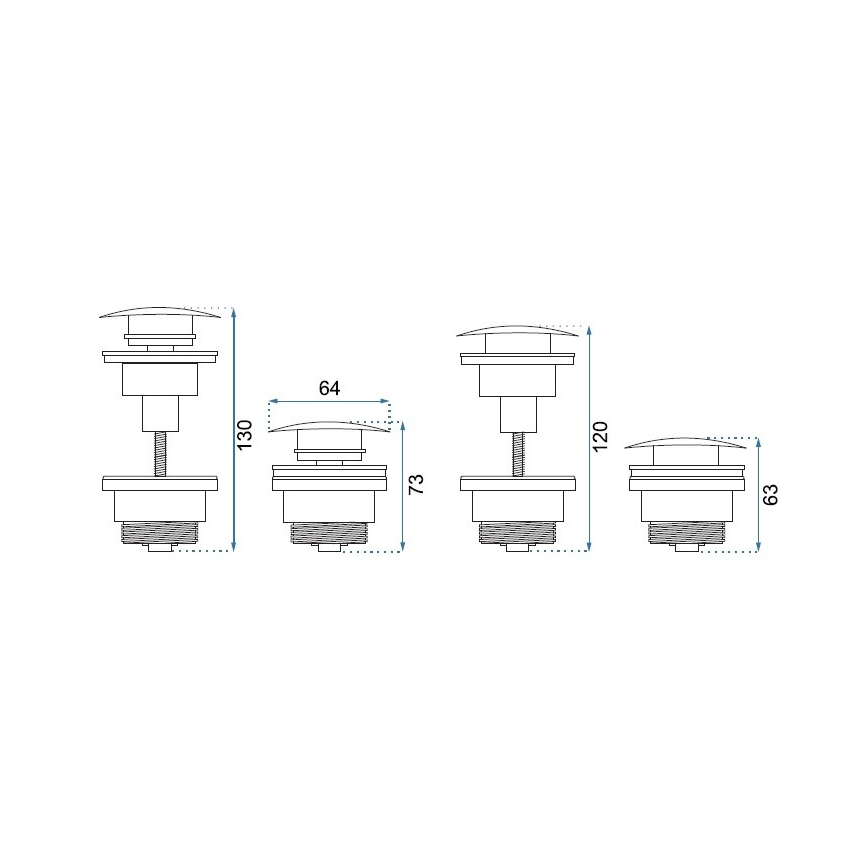 REA-A2360 - Odpływ umywalkowy CLICK-CLACK Ø 6,4 cm złoty