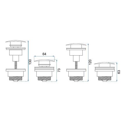REA-A2361 - Korek umywalkowy CLICK-CLACK, śr. 6,4 cm, matowy, biały