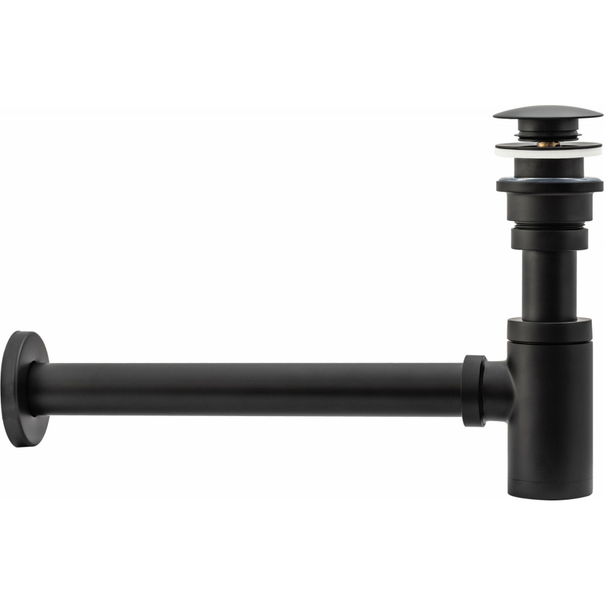 REA-A5215 - Syfon umywalkowy z korkiem CLICK-CLACK, średnica 6,4 cm, matowa czerń