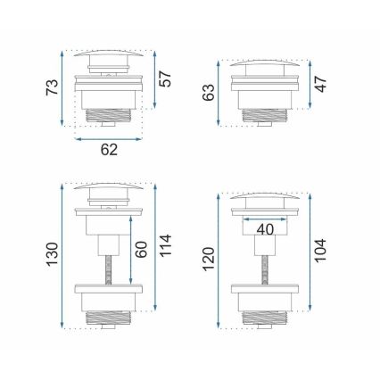REA-A5632 - Korek umywalkowy CLICK-CLACK Ø 6,4 cm, szczotkowana miedź