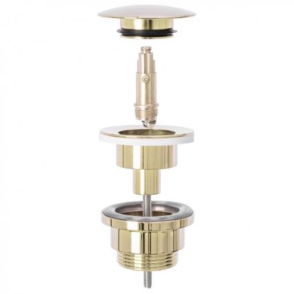 REA-A5692 - Syfon umywalkowy z korkiem CLICK-CLACK śr. 6,4 cm złoty