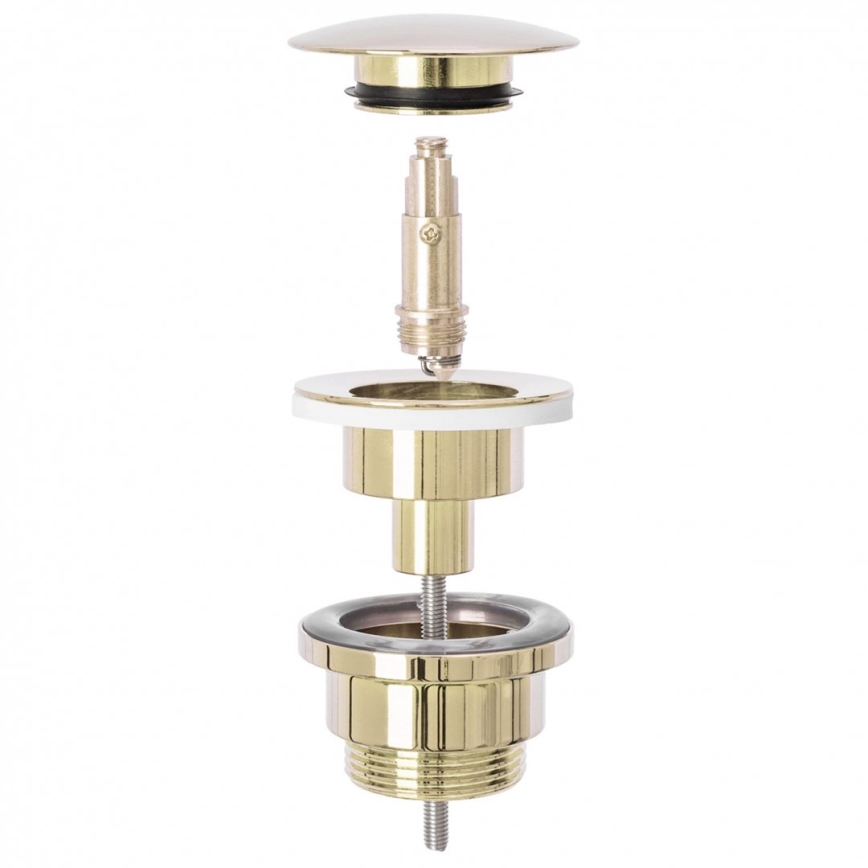REA-A5692 - Syfon umywalkowy z korkiem CLICK-CLACK śr. 6,4 cm złoty
