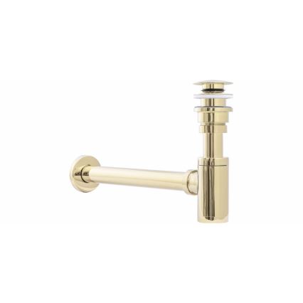 REA-A5692 - Syfon umywalkowy z korkiem CLICK-CLACK śr. 6,4 cm złoty
