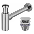 REA-A5693 - Syfon umywalkowy z korkiem CLICK-CLACK Ø 6,4 cm chrom błyszczący